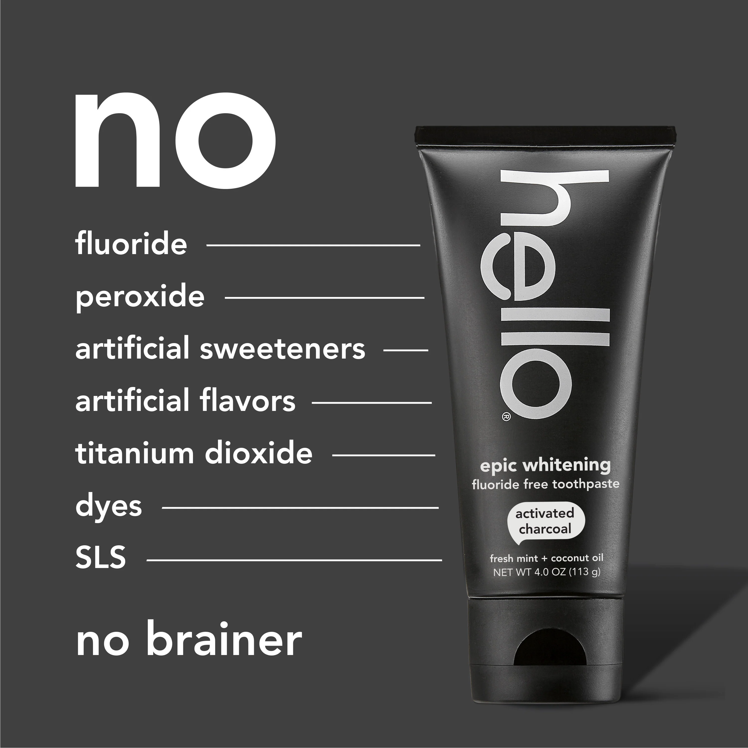 hello activated charcoal epic whitening fluoride free toothpaste - Image 6