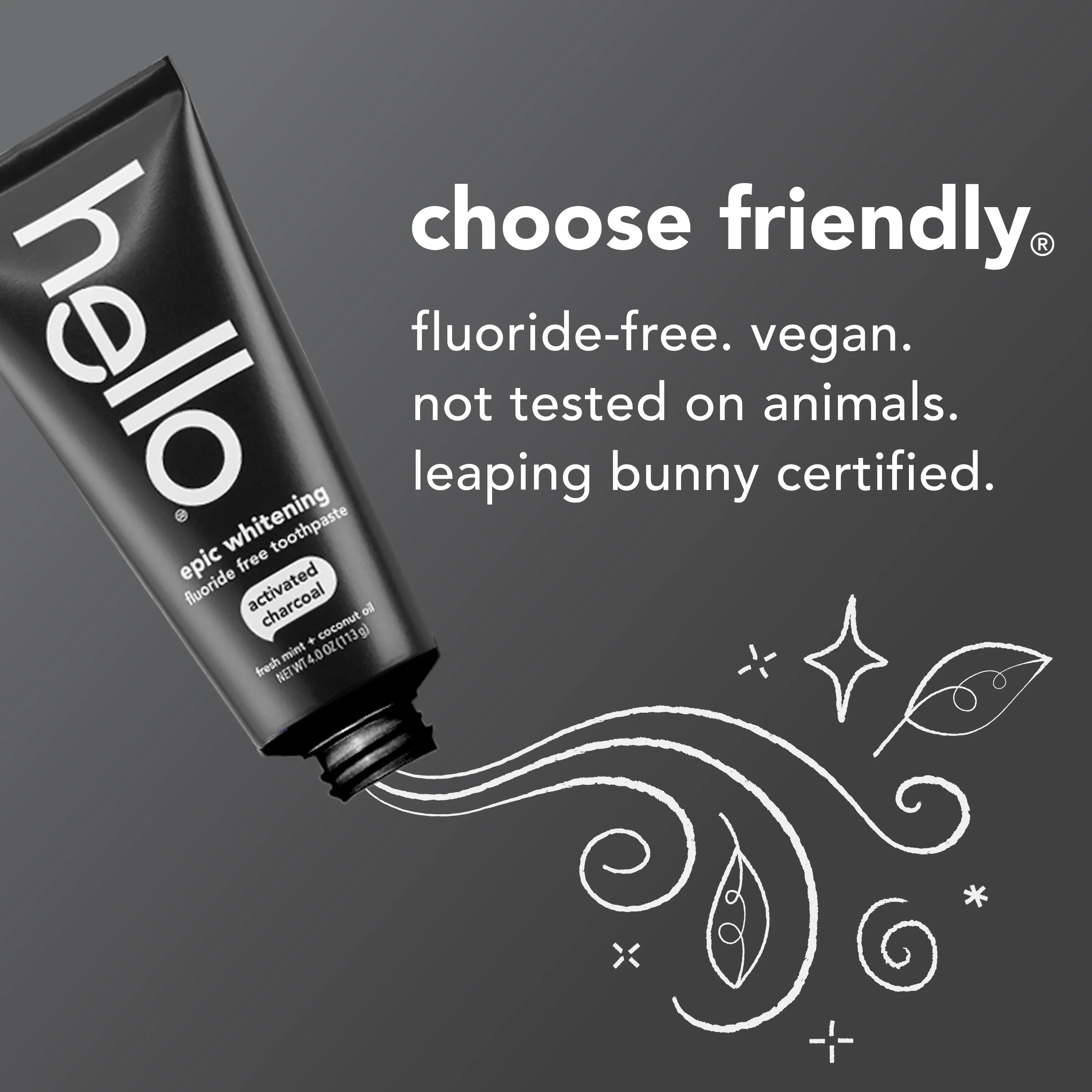 hello activated charcoal epic whitening fluoride free toothpaste - Image 4