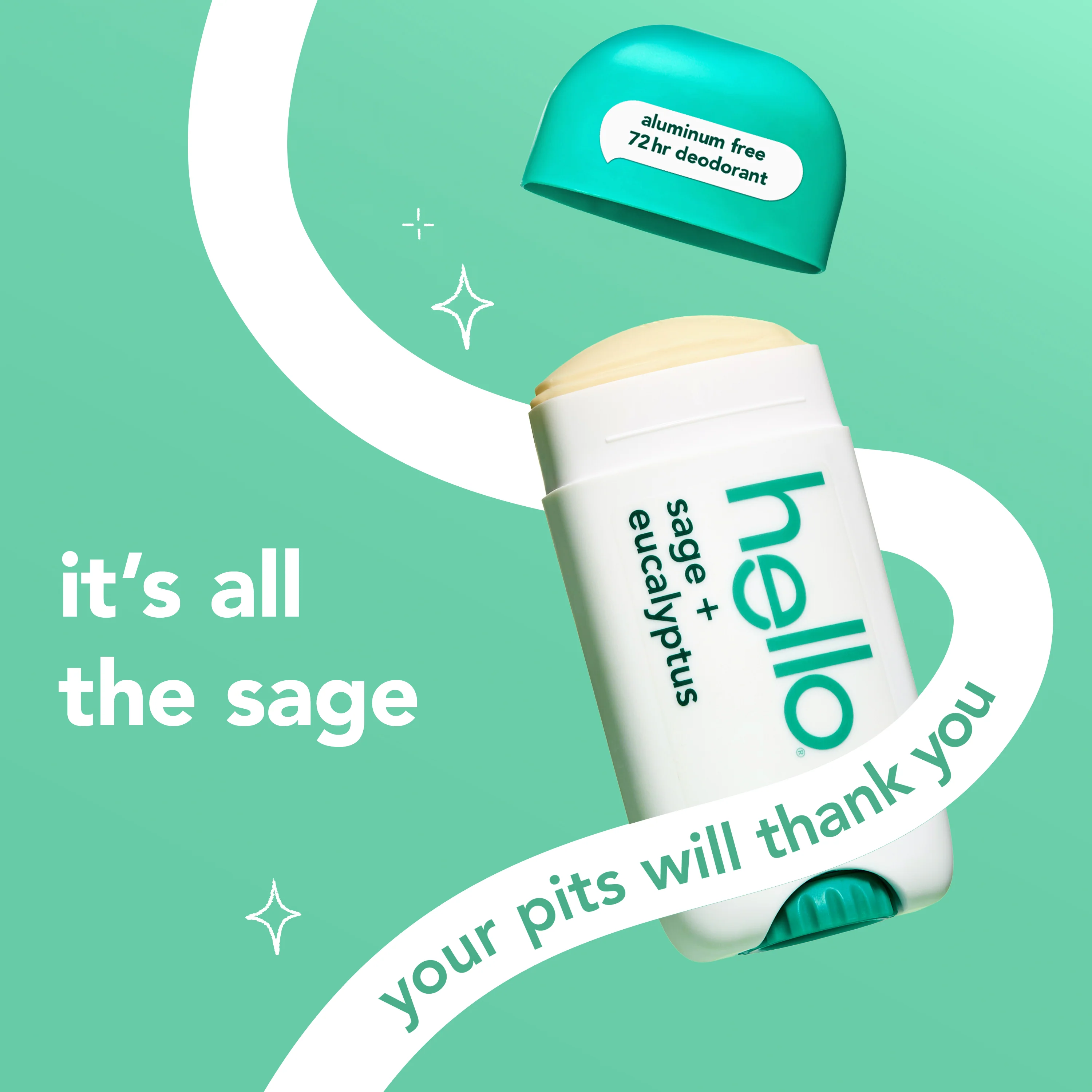 hello sage + eucalyptus aluminum free deodorant with shea butter - Image 2